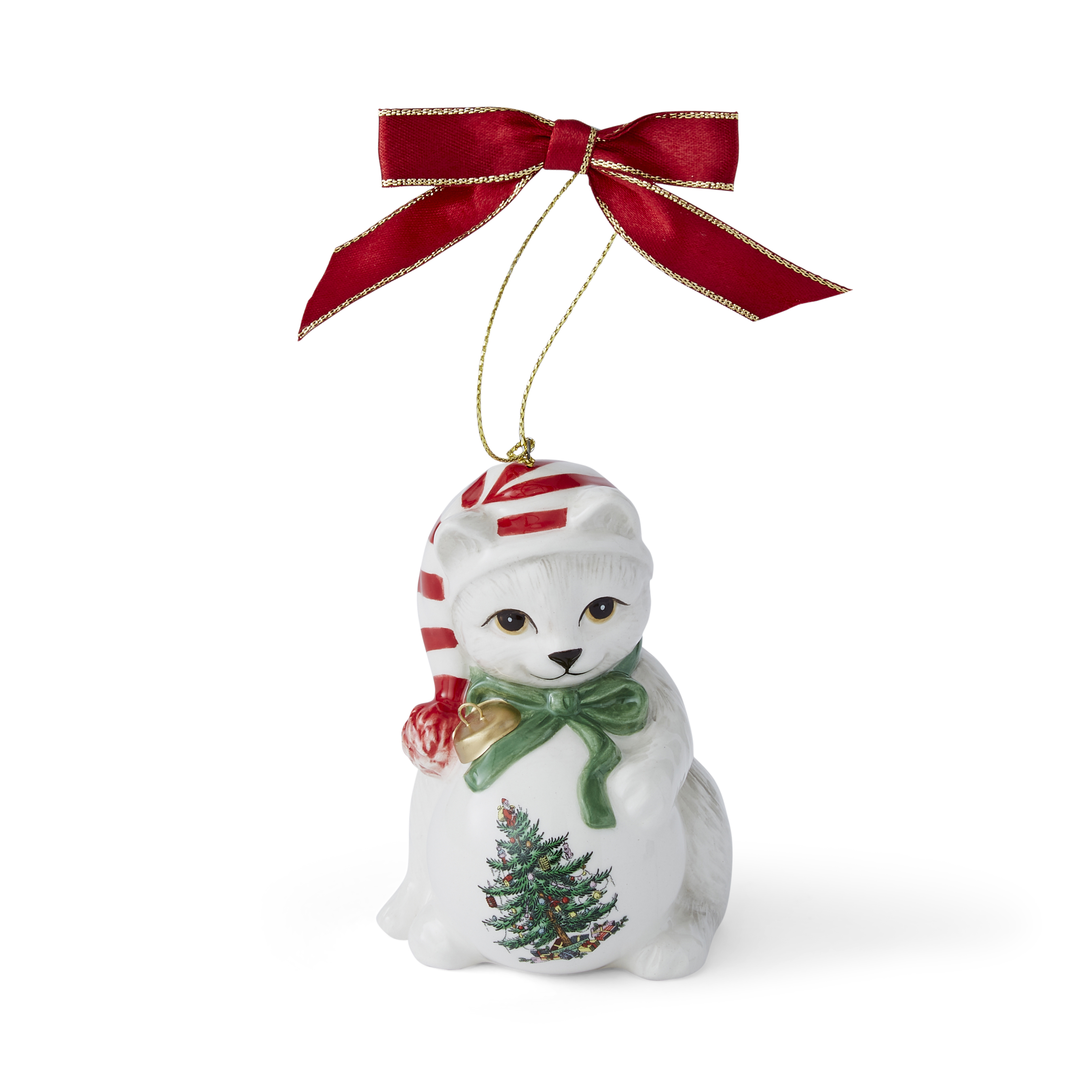 Christmas Tree Playful Kitten Ornament image number null